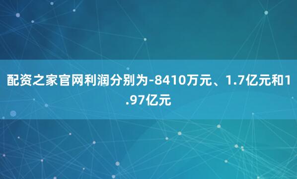 配资之家官网利润分别为-8410万元、1.7亿元和1.97亿元